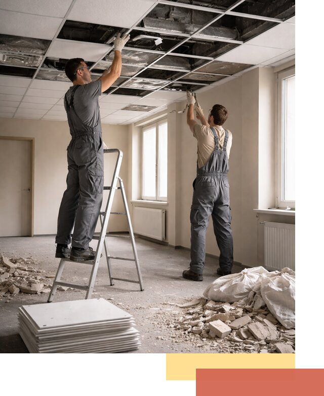 Демонтаж потолков Армстронг профессионально в Чите