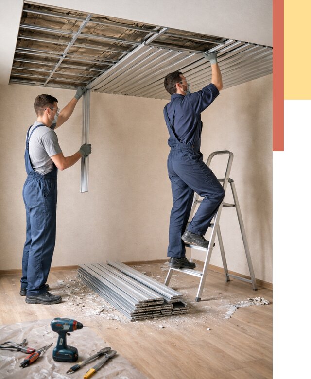 Демонтаж реечного потолка в Чите от 4658 руб. быстро и недорого | ОТДЕЛОЧНИК-Чта