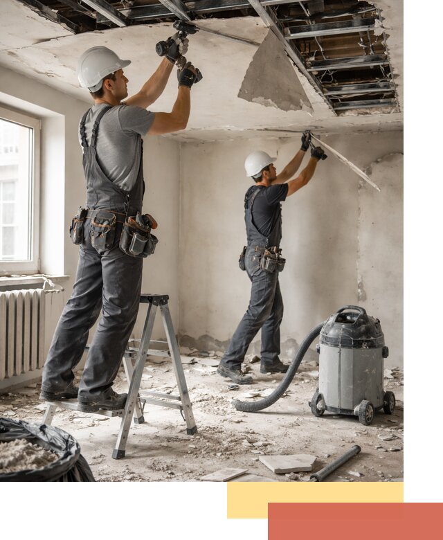 Демонтаж гипсокартонного потолка в Чите быстро и аккуратно