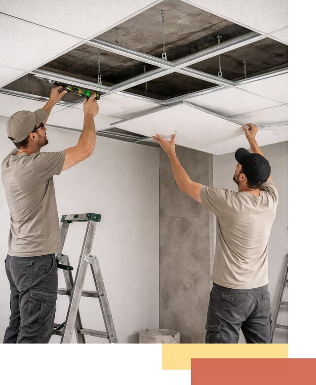 Монтаж потолка Армстронг под ключ в Чите
