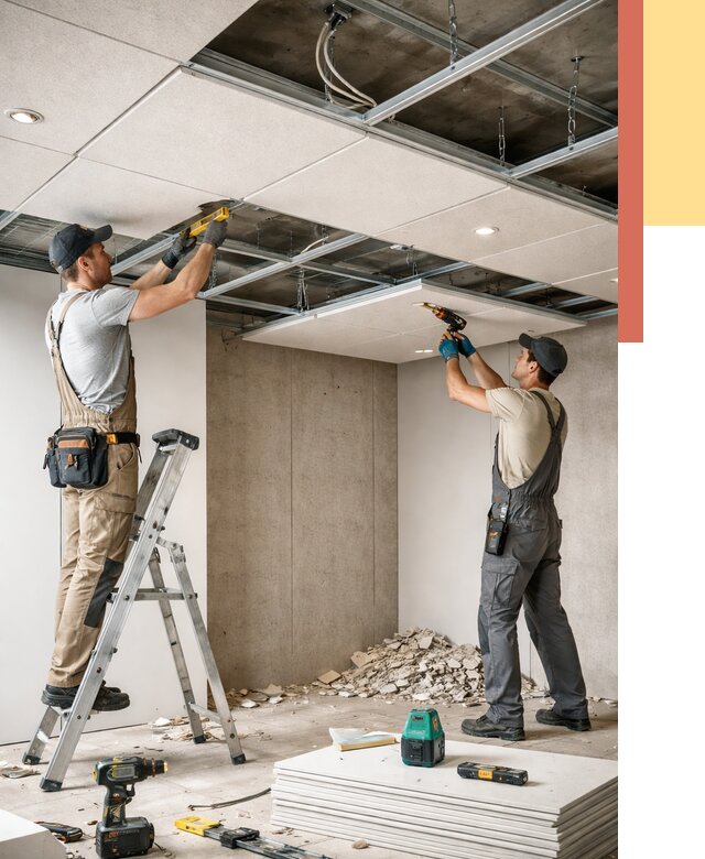 Монтаж акустического потолка в Чите от 6728 руб/м2 — быстро и недорого | ОТДЕЛОЧНИК-Чта