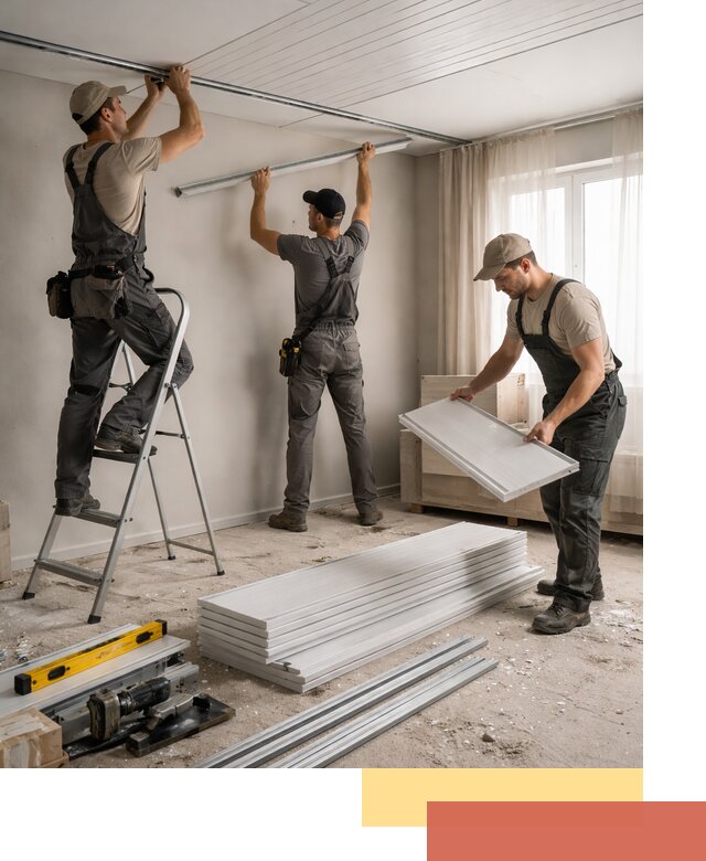 Монтаж потолка из ПВХ панелей в Чите оперативно и качественно