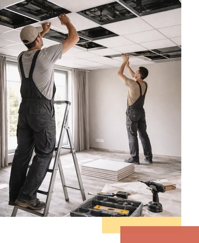 Замена плит подвесного потолка в Чите быстро и качественно