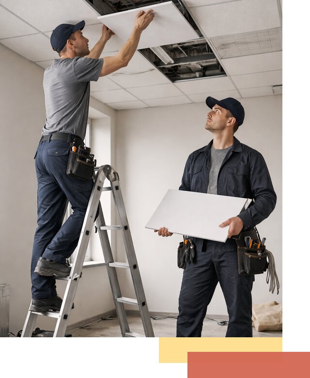 Обслуживание подвесного потолка в Чите — ремонт и чистка