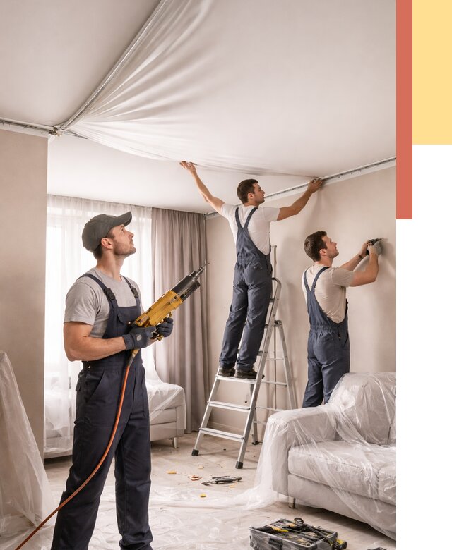 Установка натяжного потолка в Чите от 4658 руб. | Быстро и недорого — ОТДЕЛОЧНИК-Чта