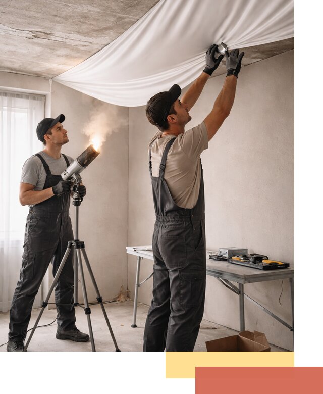 Установка натяжного потолка под ключ в Чите