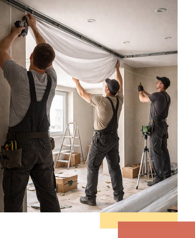 Монтаж парящего натяжного потолка под ключ в Чите