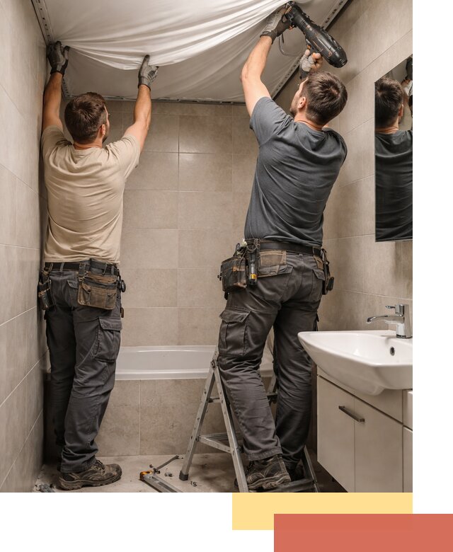 Монтаж натяжного потолка в ванной в Чите быстро и качественно