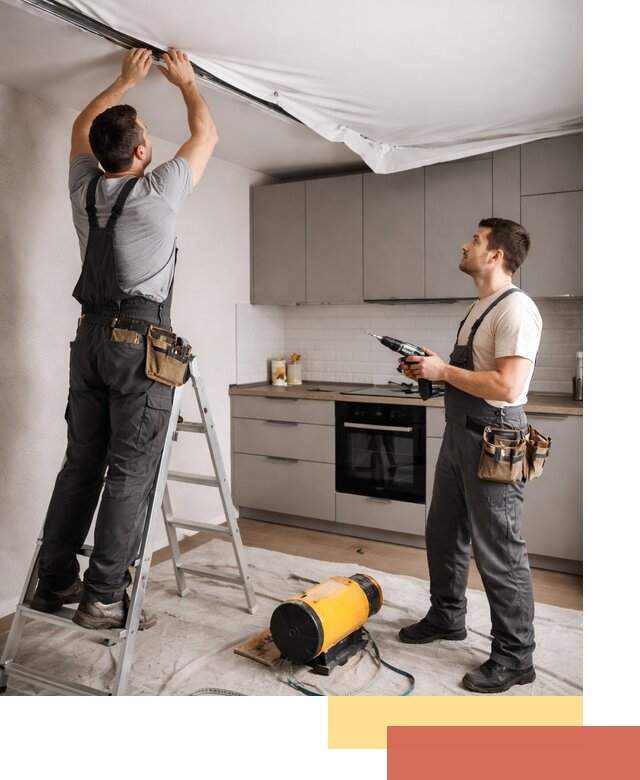 Монтаж натяжного потолка на кухне в Чите