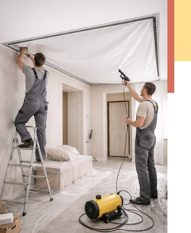 Монтаж натяжного потолка в прихожей в Чите от 2743 руб. под ключ | ОТДЕЛОЧНИК-Чта