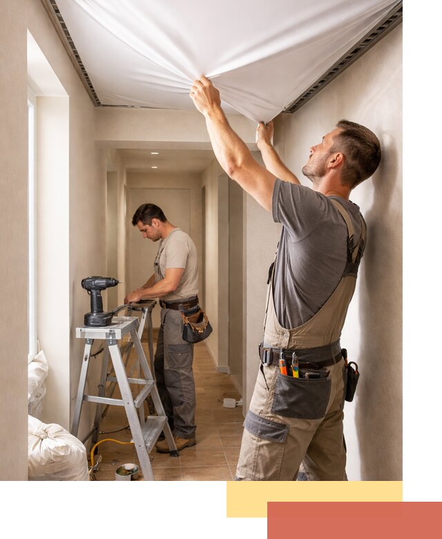 Монтаж натяжного потолка в прихожей в Чите