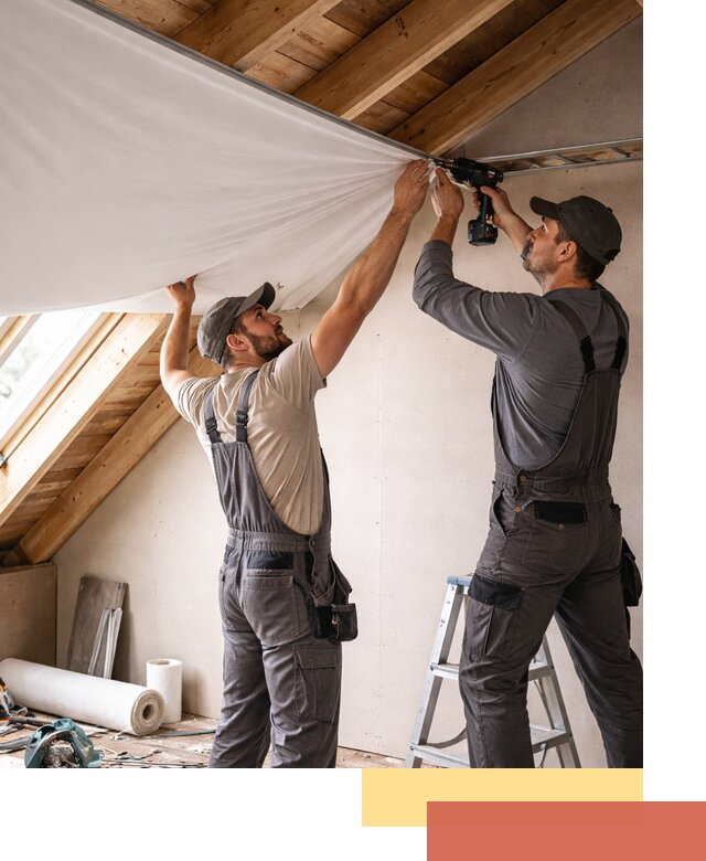 Монтаж натяжного потолка в мансарде в Чите