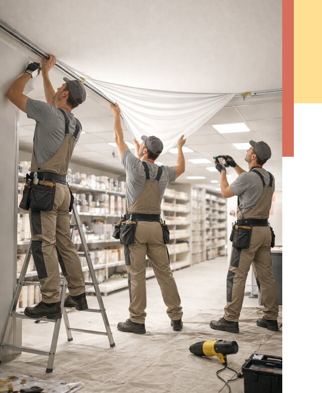 Монтаж натяжного потолка в магазине в Чите от 4658 руб. быстро и недорого | ОТДЕЛОЧНИК-Чта
