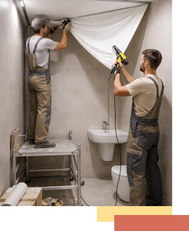 Монтаж натяжного потолка в санузле в Чите