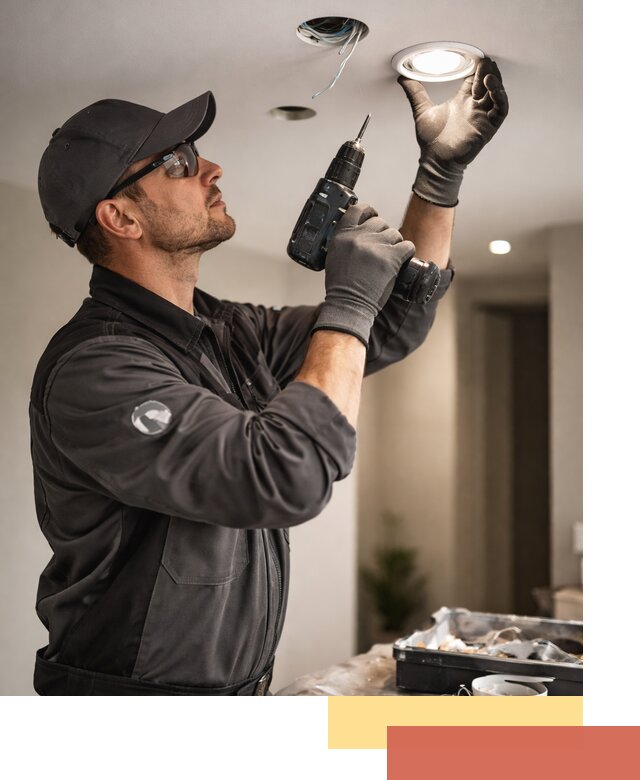 Установка точечных светильников в натяжной потолок в Чите