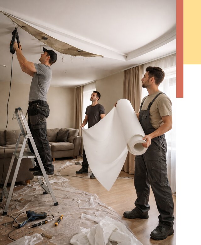 Замена полотна натяжного потолка в Чите от 9833 руб. быстро и недорого | ОТДЕЛОЧНИК-Чта