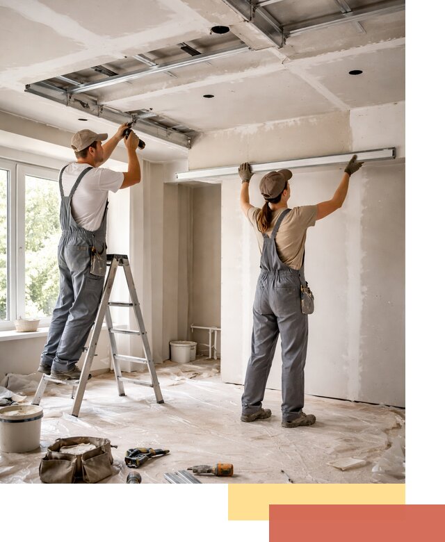 Монтаж многоуровневого потолка из гипсокартона в Чите