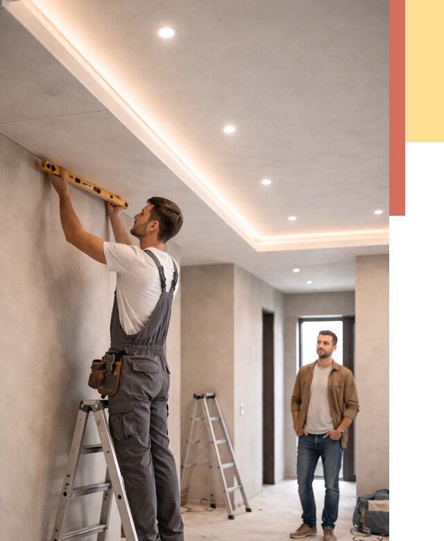 Потолок из гипсокартона с подсветкой в Чите от 776 руб./м2 под ключ | ОТДЕЛОЧНИК-Чта