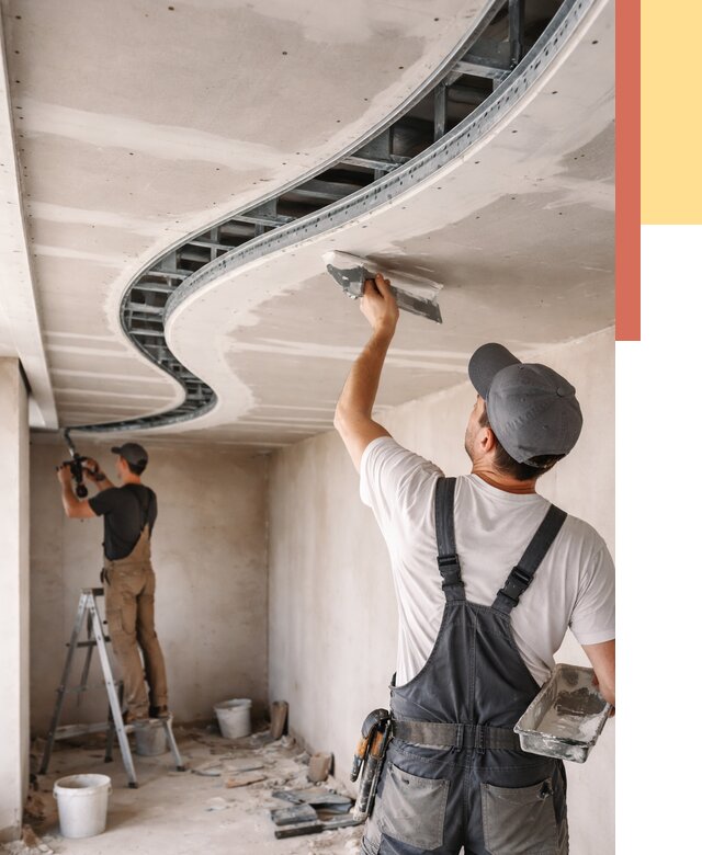 Криволинейный потолок из гипсокартона в Чите от 2174 руб./м2 | ОТДЕЛОЧНИК-Чта