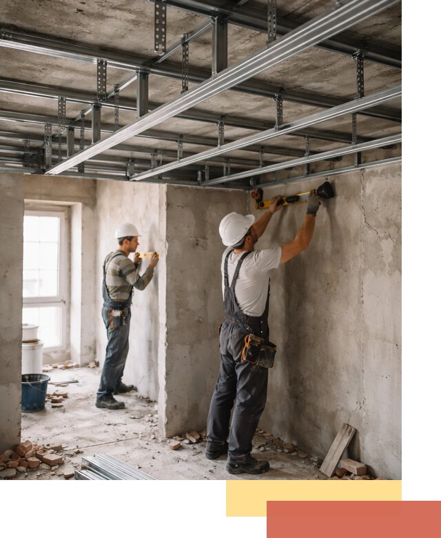 Монтаж каркаса потолка из профильного профиля в Чите