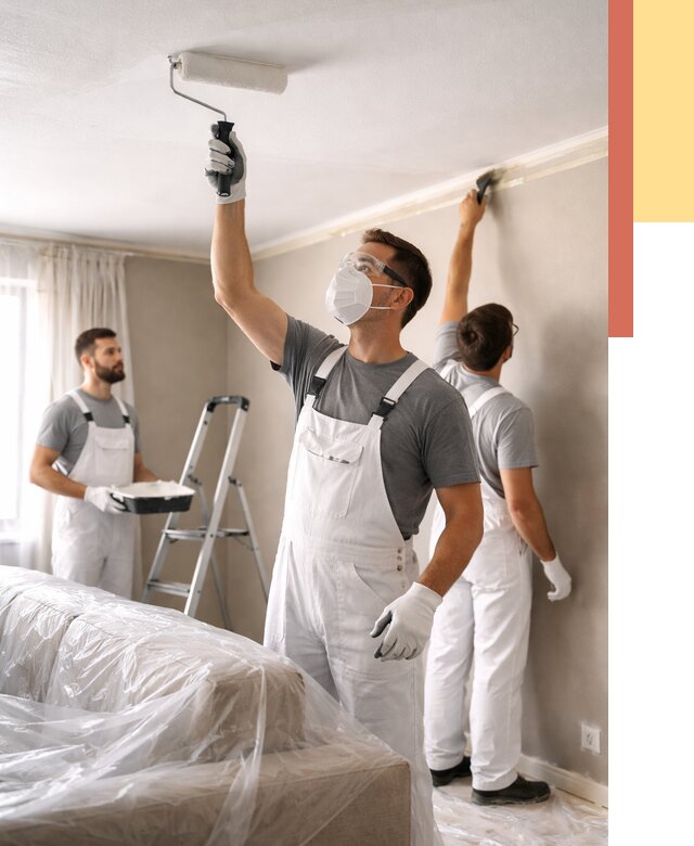 Покраска потолка водоэмельсионной краской в Чите от 2277 руб/м² — услуги под ключ | ОТДЕЛОЧНИК-Чта