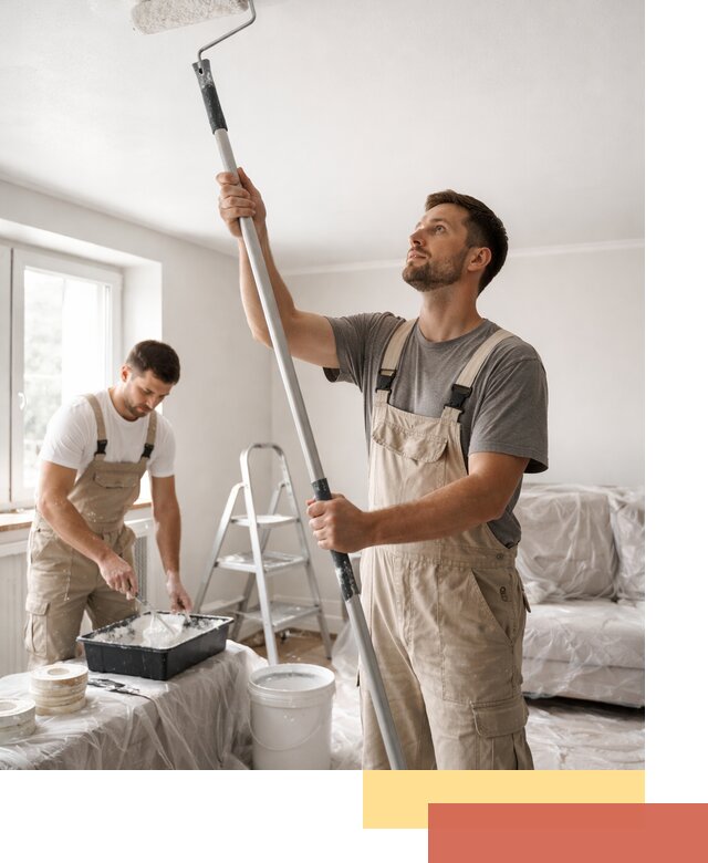 Покраска потолка водоэмульсионной краской в Чите