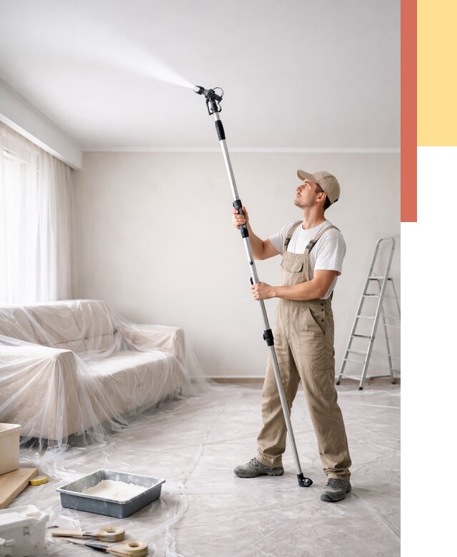 Покраска потолка краскопультом в Чите от 4658 руб. быстро и недорого | ОТДЕЛОЧНИК-Чта