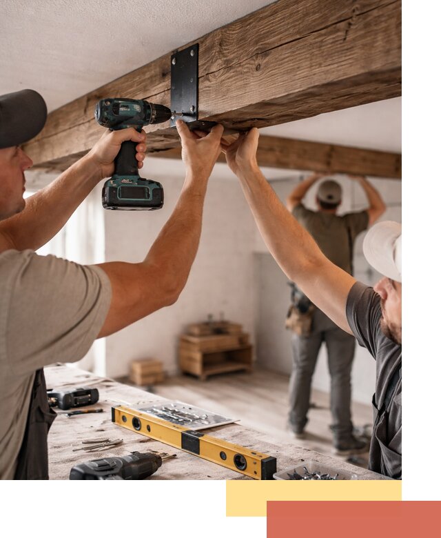 Монтаж декоративных потолочных балок в Чите